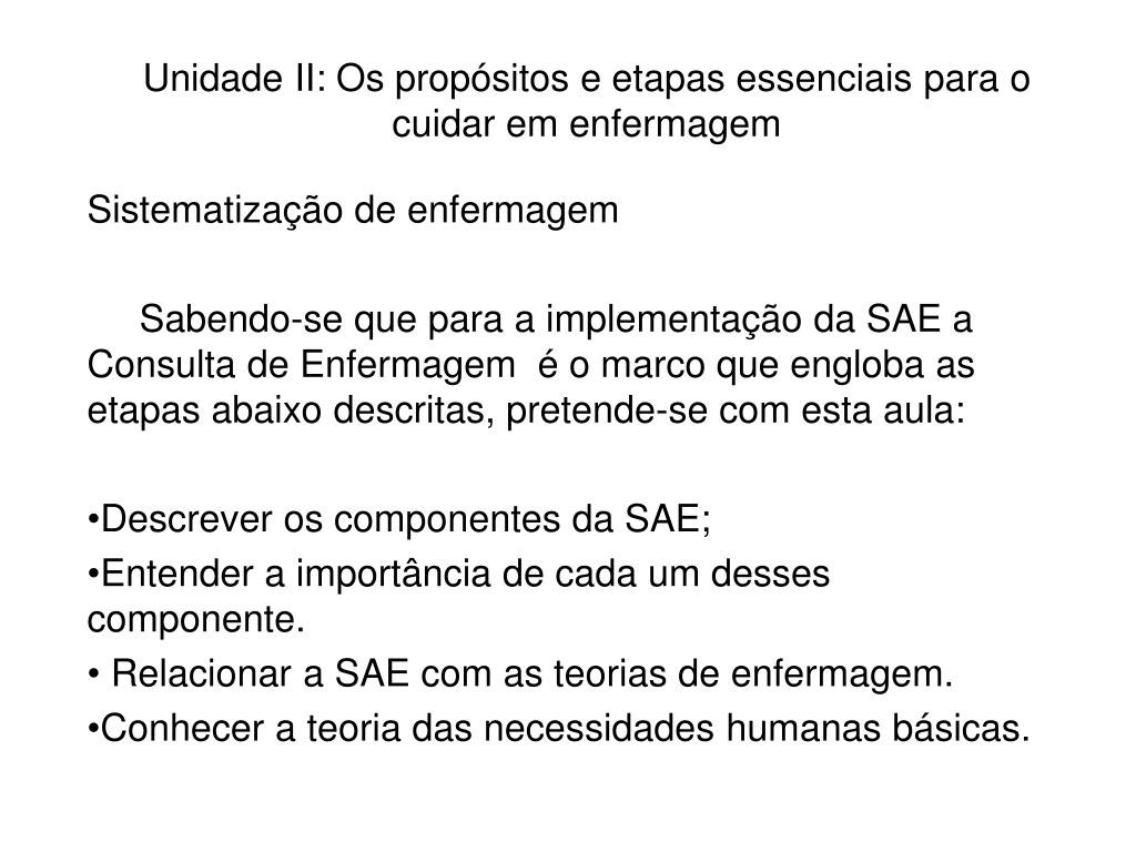 Etapas Essenciais Do Processo De Enfermagem Na Sae Enfermagem You